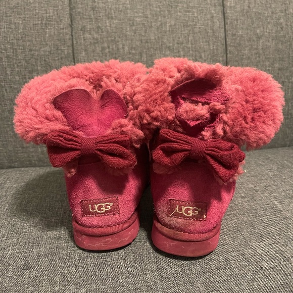 UGG Shoes - UGG Pink Short Bailey Bow Boots, Women, Size 7